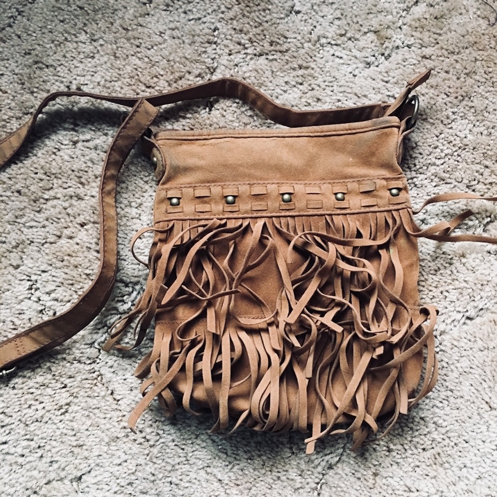 Brown Fringe Crossbody